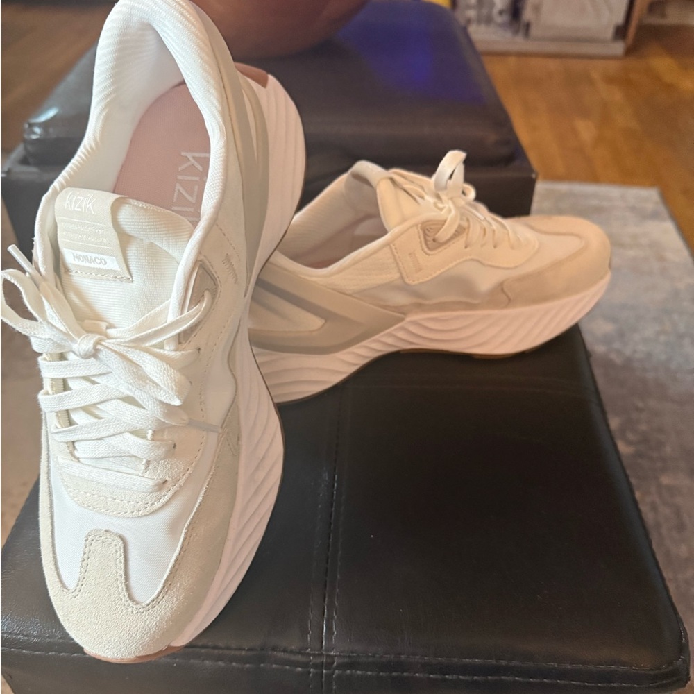 Kizik Monaco - cream/white no tie - step in athletic shoe
